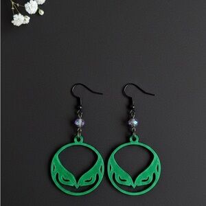 Handmade Green Owl Earrings